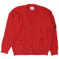 NAVIGARE Mens Cardigan Sweater Large Red
