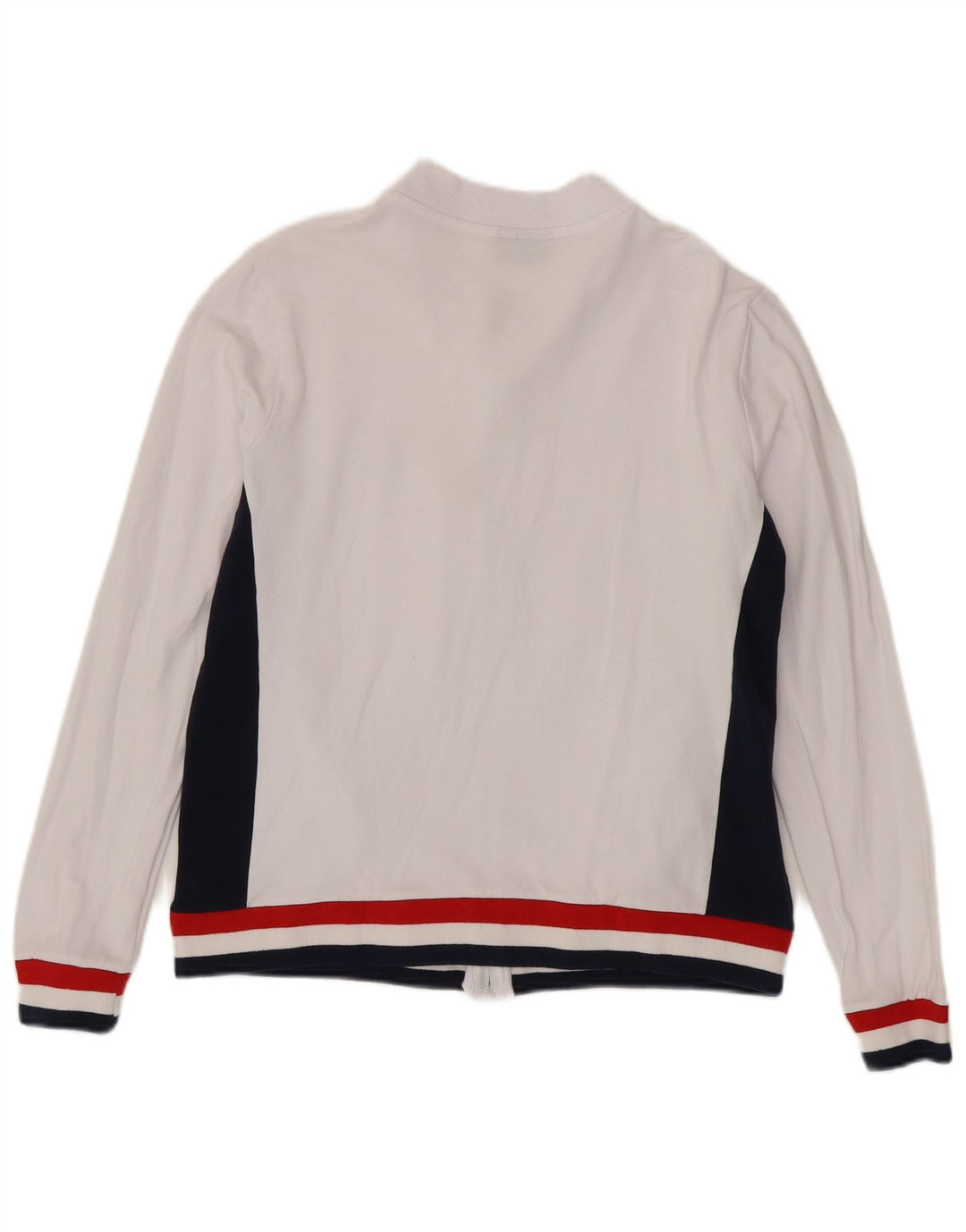 Fila Womens Tracksuit Top Jacket UK 14 Medium White Colourblock Cotton