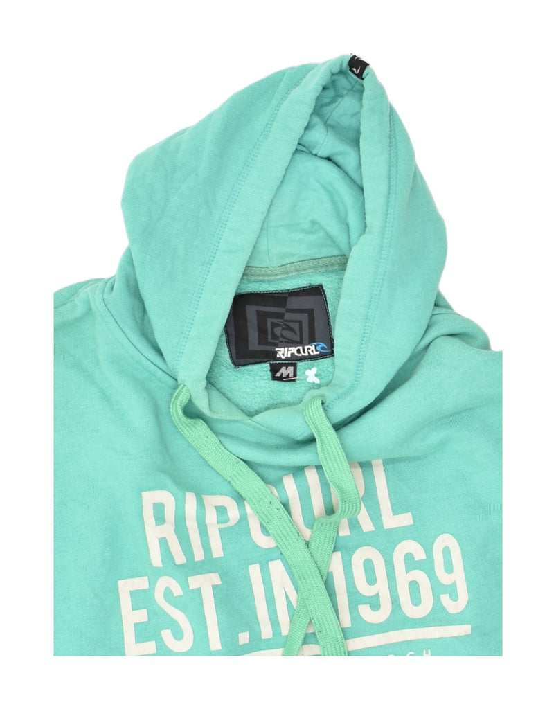 RIP CURL Mens Graphic Hoodie Jumper Medium Turquoise | Vintage Rip Curl | Thrift | Second-Hand Rip Curl | Used Clothing | Messina Hembry 