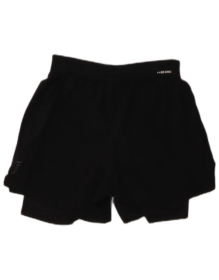 UNDER ARMOUR Womens Fitted Sport Shorts UK 14 Medium  Black Polyester