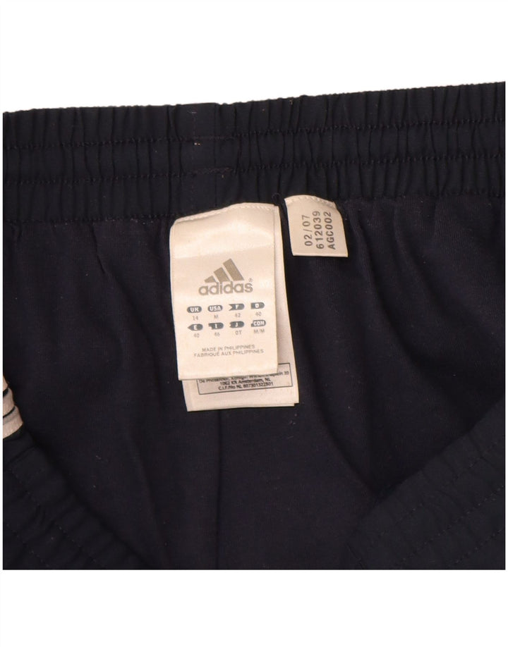 Adidas Womens Sport Shorts UK 14 Medium Navy Blue Polyester