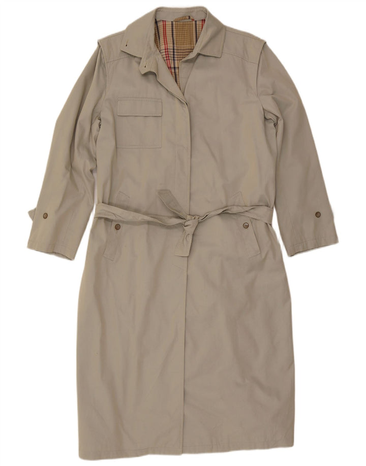 Vintage Womens Trench Coat IT 44 Medium Beige Cotton