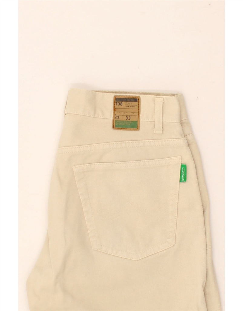 UNITED COLORS OF BENETTON Mens Tapered Jeans W32 L27 Beige Cotton | Vintage United Colors of Benetton | Thrift | Second-Hand United Colors of Benetton | Used Clothing | Messina Hembry 