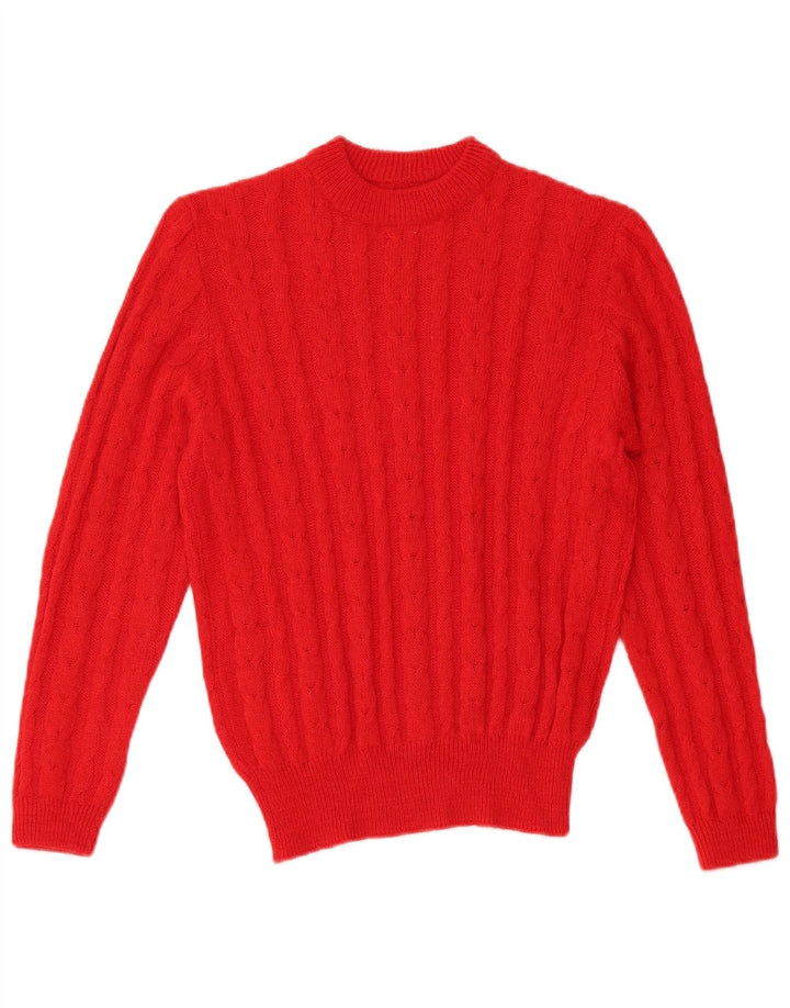 VINTAGE Womens Crew Neck Jumper Sweater UK 10 Small Red