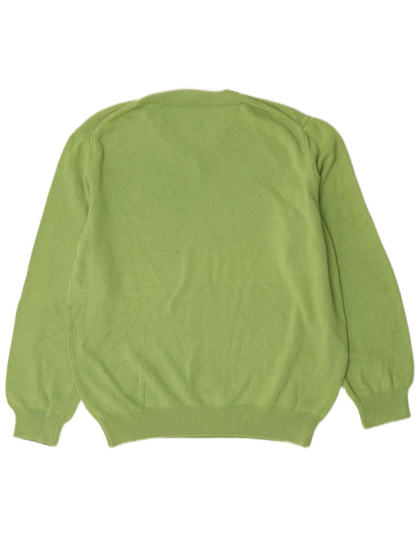 Henry Cottons Mens V-Neck Jumper Sweater 3XL Green Cotton