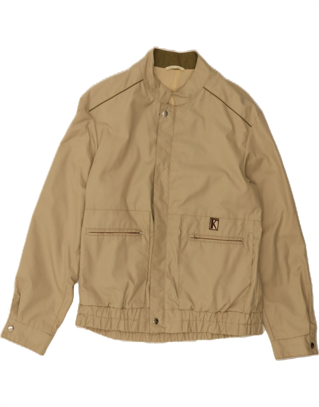 KRAS BRNO Mens Vintage Bomber Jacket UK 38 Medium Beige Vintage Kras Brno and Second-Hand Kras Brno from Messina Hembry 