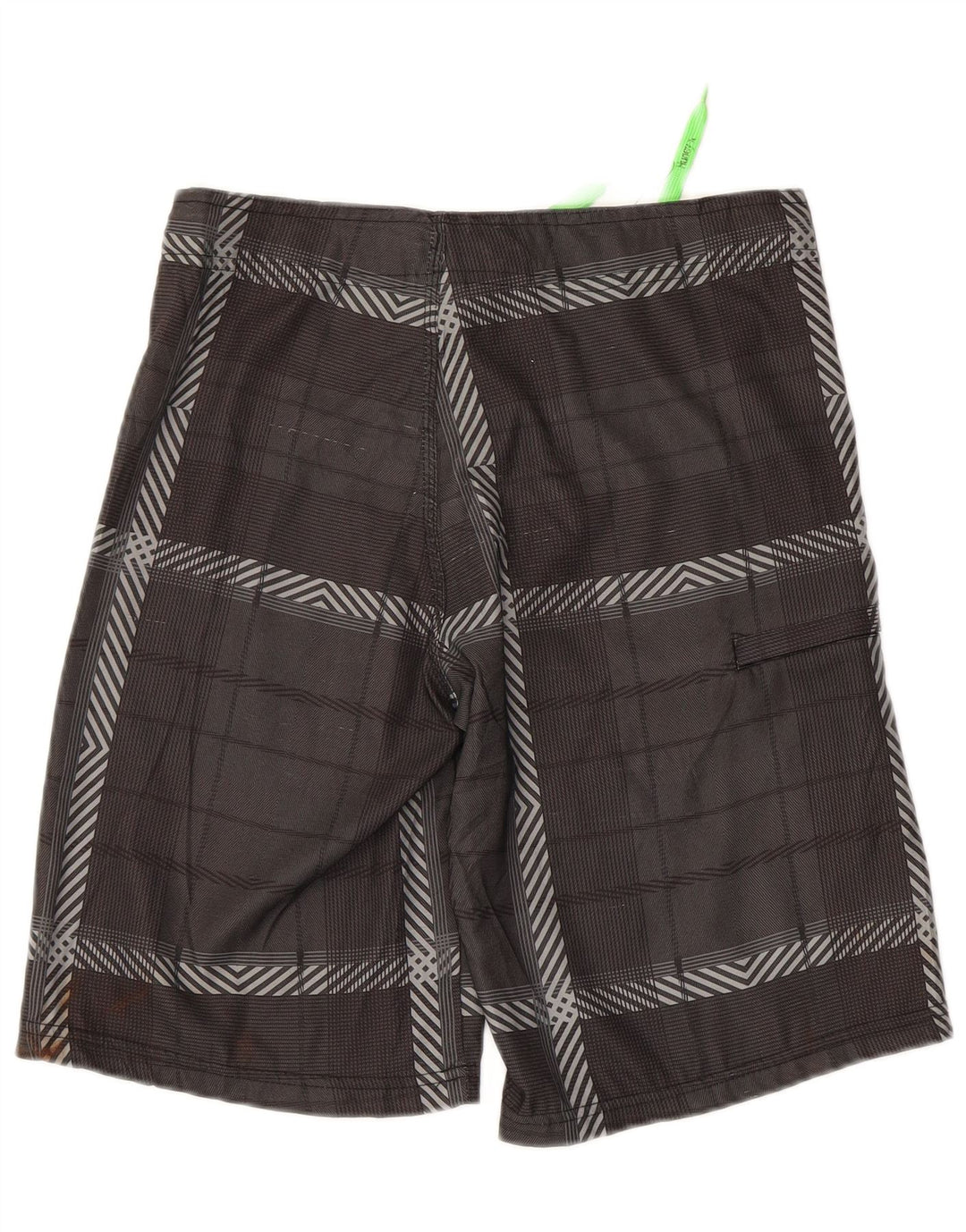 HURLEY Womens Swimming Shorts UK 12 Medium  Grey Check Polyester