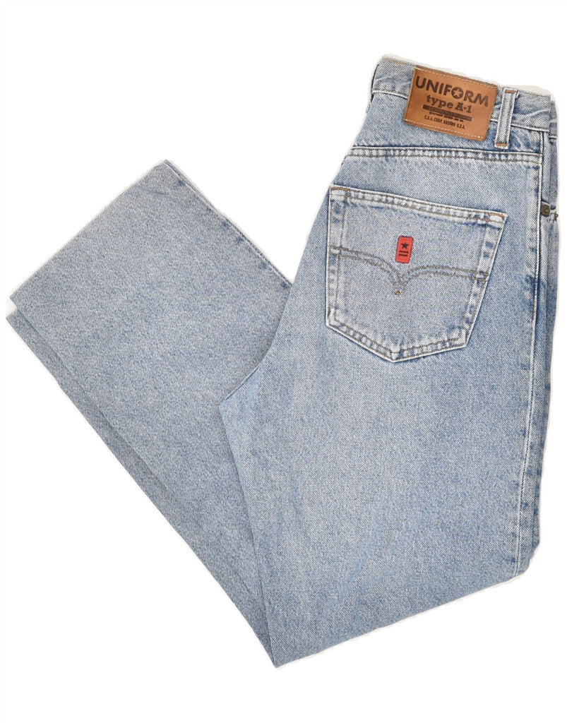 UNIFORM Womens Straight Jeans W28 Medium Blue Cotton | Vintage Uniform | Thrift | Second-Hand Uniform | Used Clothing | Messina Hembry 