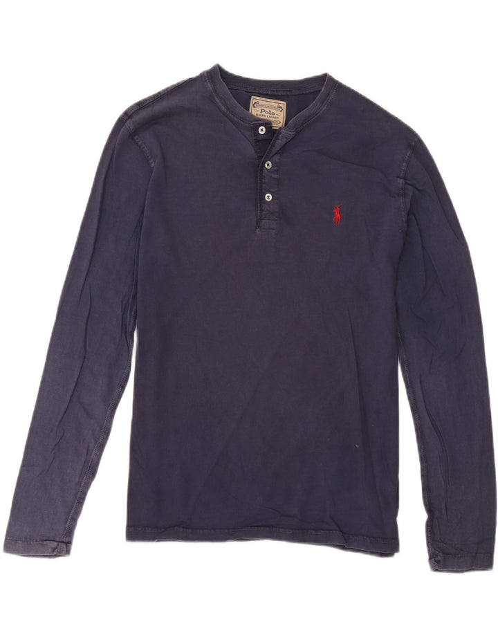 Polo Ralph Lauren Mens Top Long Sleeve Medium Navy Blue Cotton
