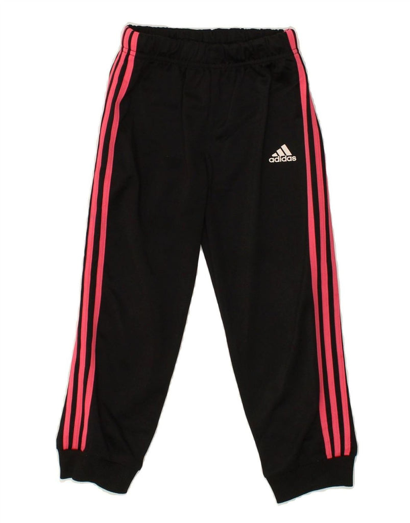 ADIDAS Girls Tracksuit Trousers Joggers 3-4 Years Black Polyester | Vintage Adidas | Thrift | Second-Hand Adidas | Used Clothing | Messina Hembry 