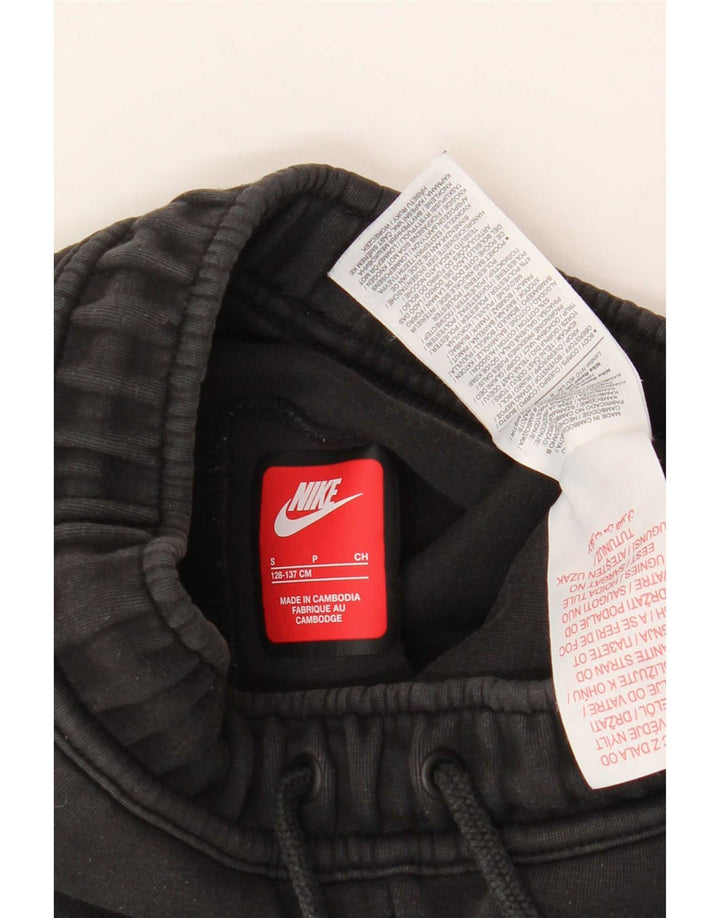 Nike Boys Tracksuit Trousers Joggers 8-9 Year Small Black Cotton