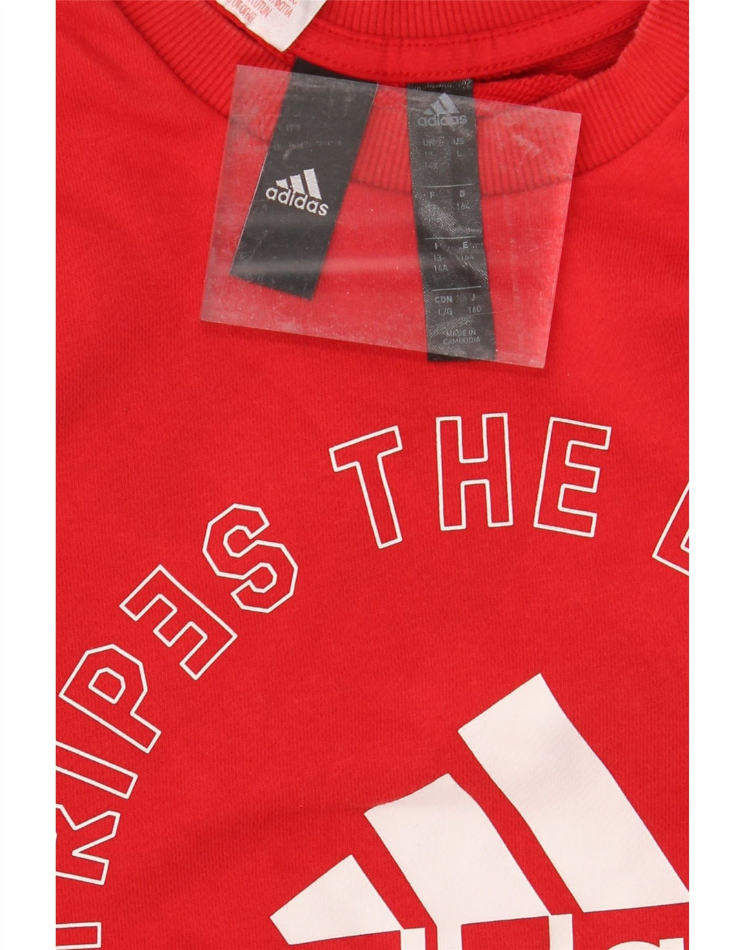 ADIDAS Boys Graphic Sweatshirt Jumper 13-14 Years Red Cotton