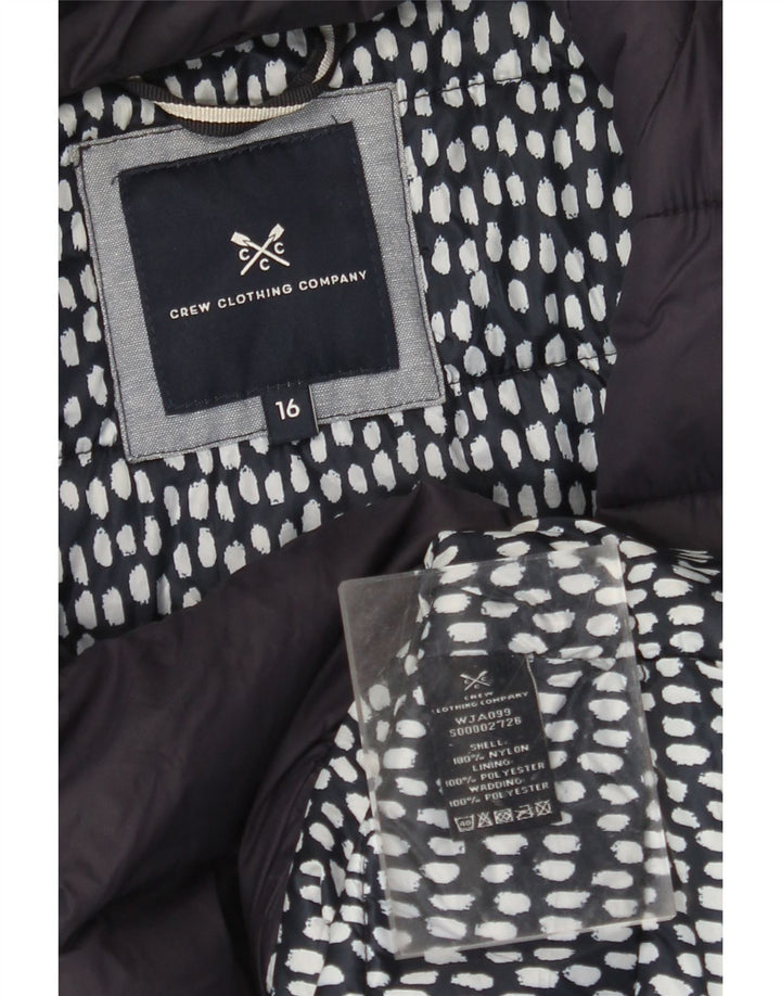 CREW CLOTHING Womens Padded Jacket UK 16 Large Navy Blue Nylon