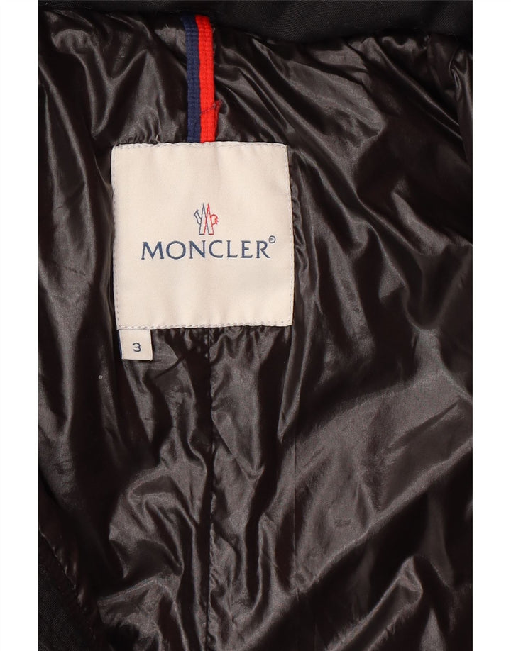 MONCLER Womens Hooded Padded Jacket Size 3 Large Black Polyester