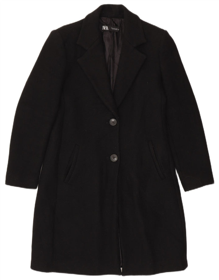 Zara Womens Overcoat UK 10 Small Black