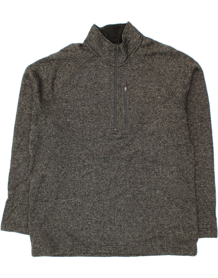 EDDIE BAUER Mens Zip Neck Sweatshirt Jumper XL Grey Polyester Vintage Eddie Bauer and Second-Hand Eddie Bauer from Messina Hembry 