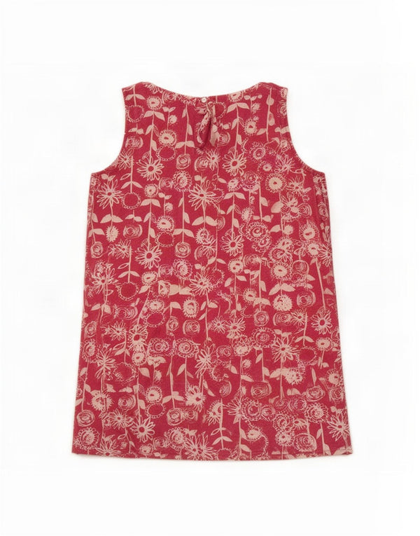 Weird Fish Womens Sleeveless Shift Dress UK 14 Large Pink Floral Viscose
