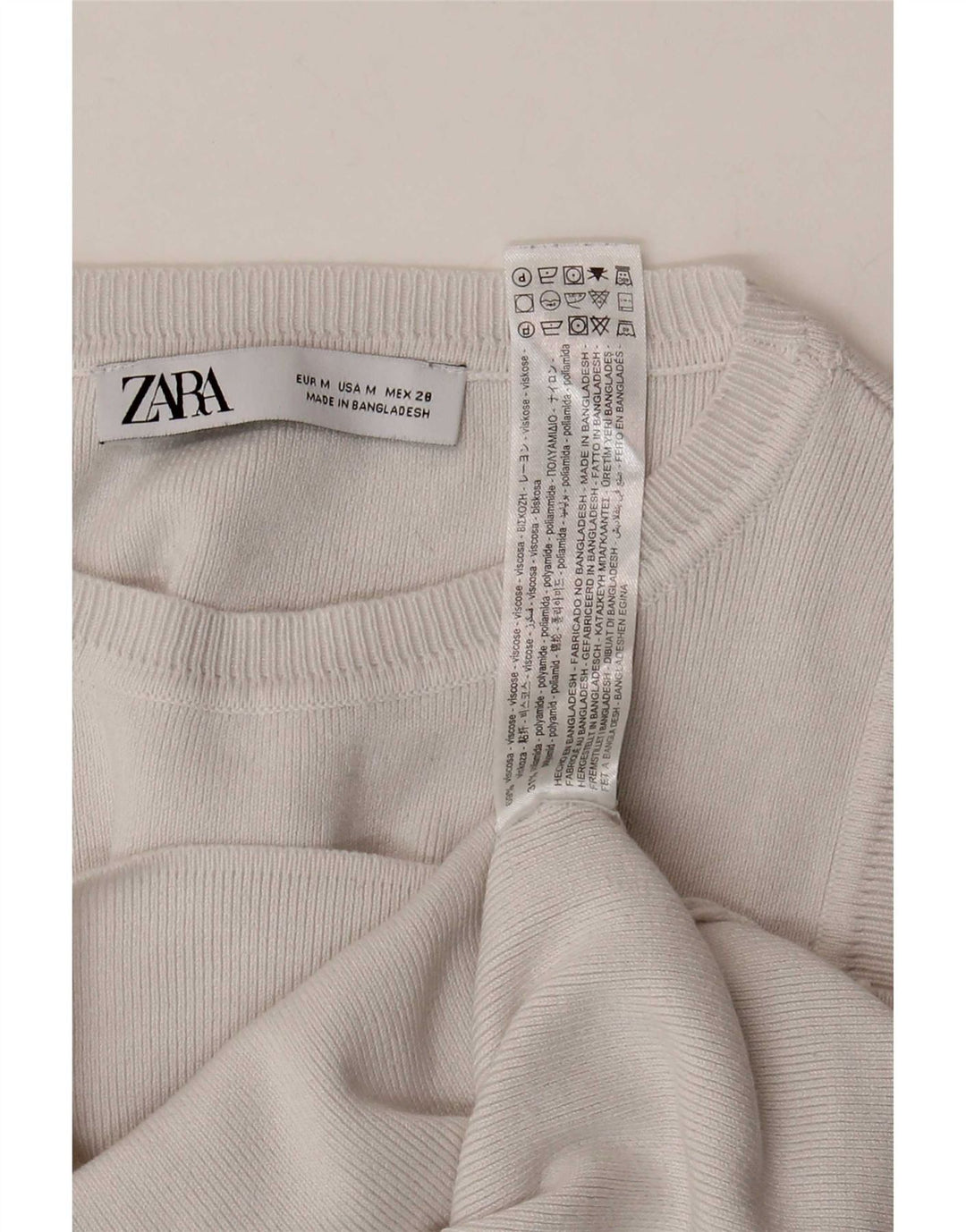 Zara Womens Crop Vest Top UK 12 Medium White Viscose
