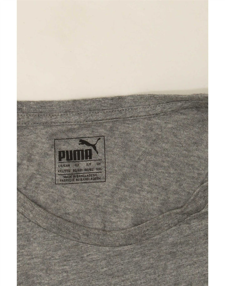 Puma Mens Graphic T-Shirt Top 2XL Grey Flecked