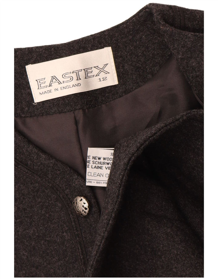 EASTEX Womens Open Blazer Jacket UK 12 Medium  Grey New Wool