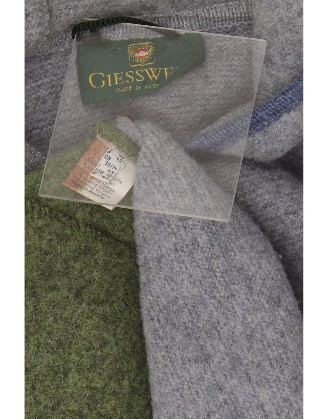 Giesswein Womens Hooded Duffle Jacket UK 14 Large Grey Colourblock
