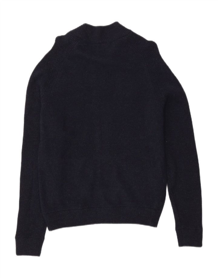 Marks & Spencer Mens Cardigan Sweater Medium Navy Blue Lambswool