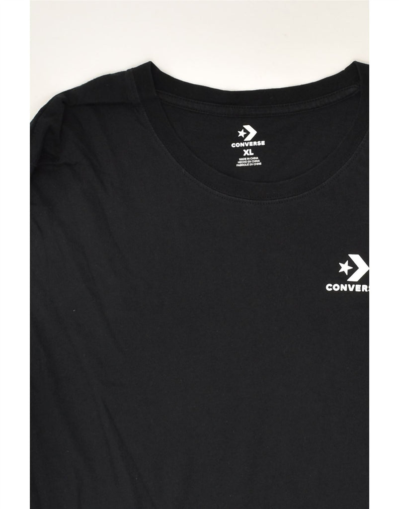 CONVERSE Womens T-Shirt Top UK 18 XL Black Cotton | Vintage Converse | Thrift | Second-Hand Converse | Used Clothing | Messina Hembry 