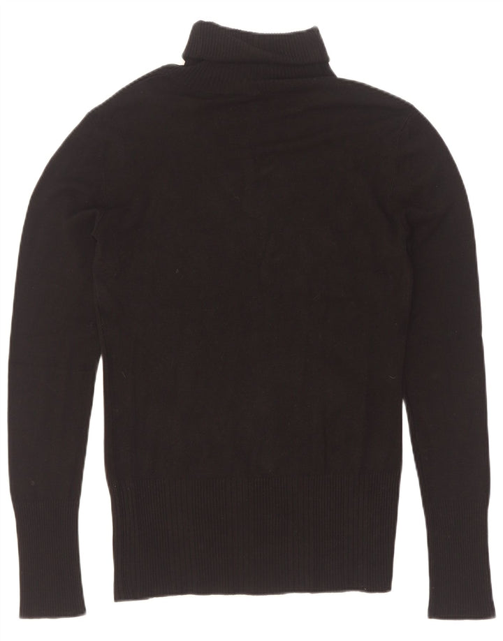 Guess Womens Graphic Roll Neck Jumper Sweater UK 12 Medium Black