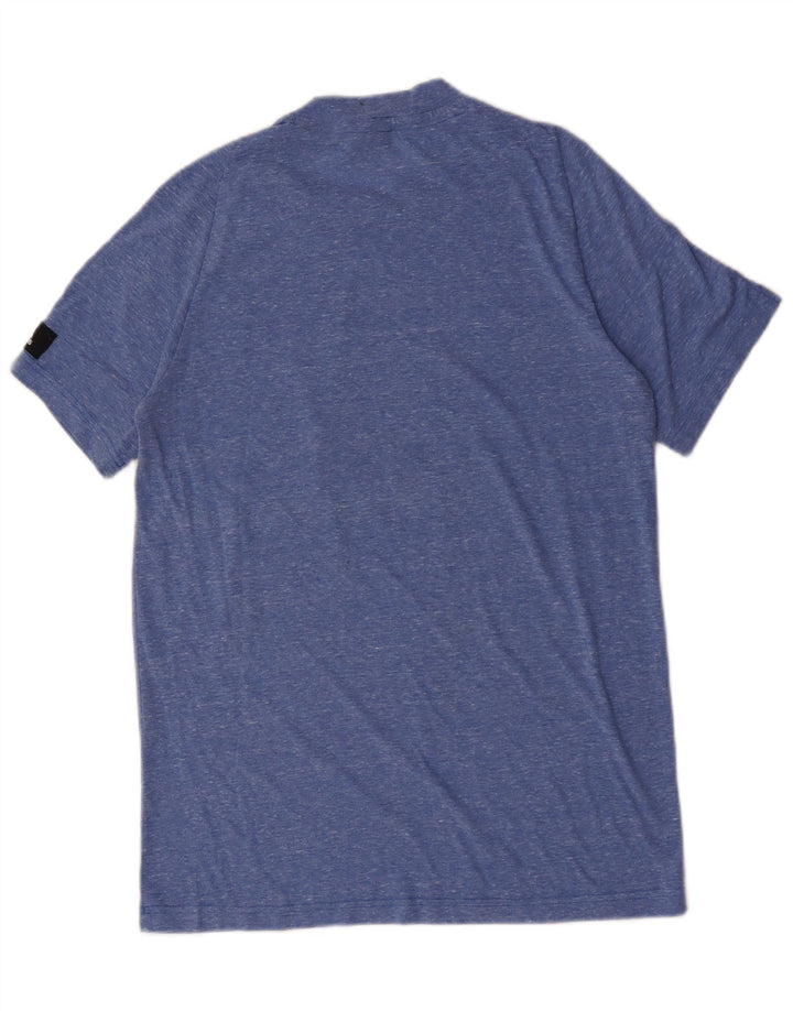Adidas Mens Graphic T-Shirt Top Medium Blue Flecked Polyester