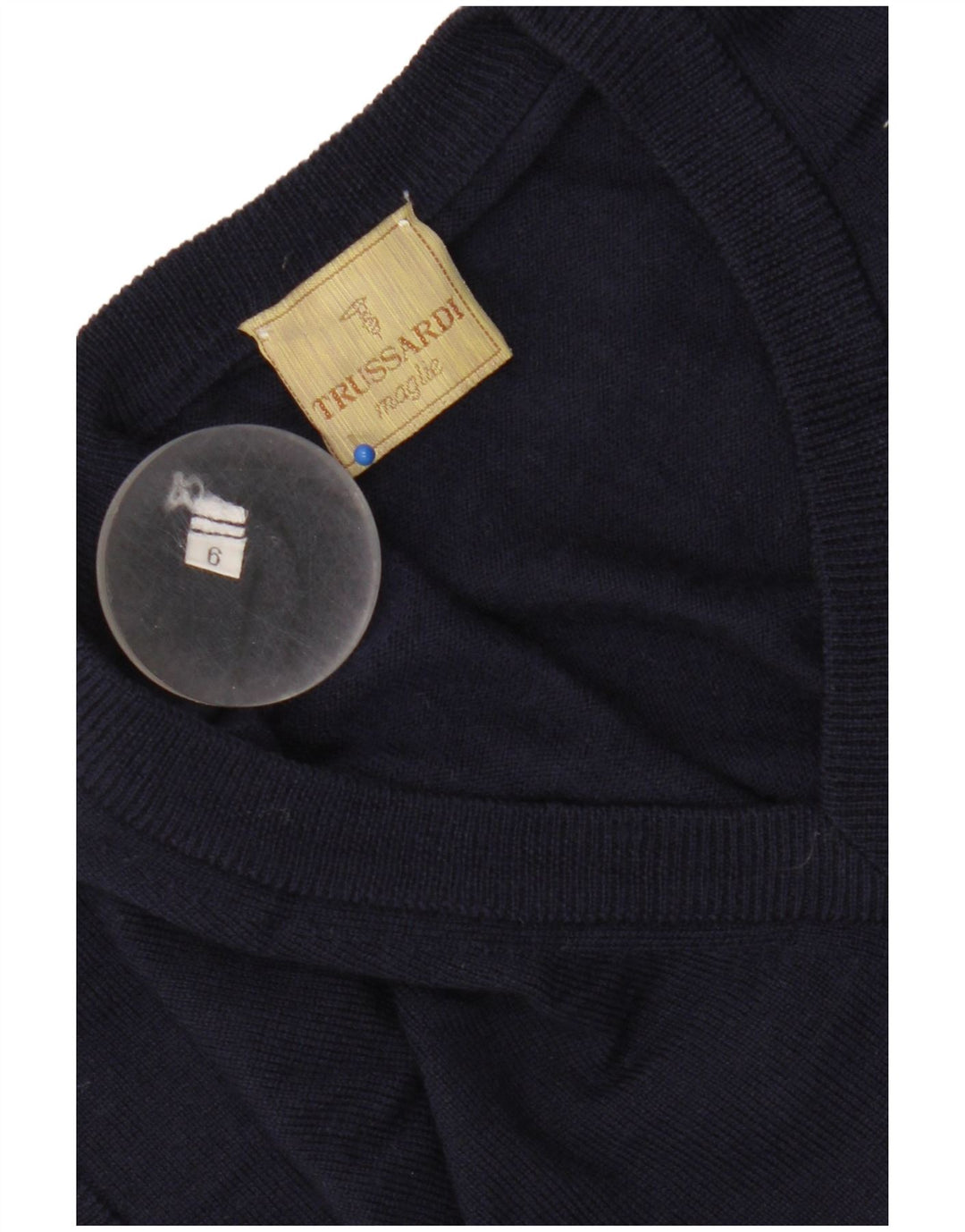 Trussardi Mens Vest Tank Top Large Navy Blue Merino Wool