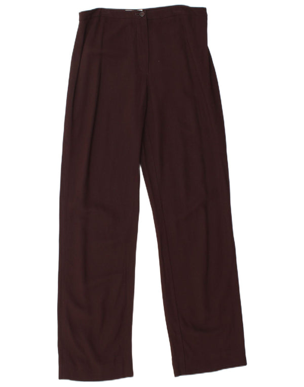 Max & Co. Womens Straight Casual Trousers UK 10 Small W28 L29 Brown Viscose