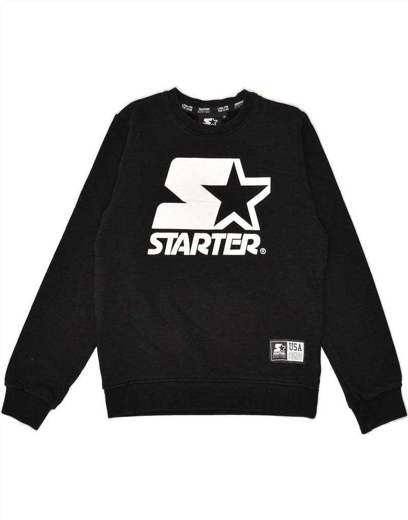 STARTER Boys Graphic Sweatshirt Jumper 11-12 Years Black Cotton | Vintage Starter | Thrift | Second-Hand Starter | Used Clothing | Messina Hembry 