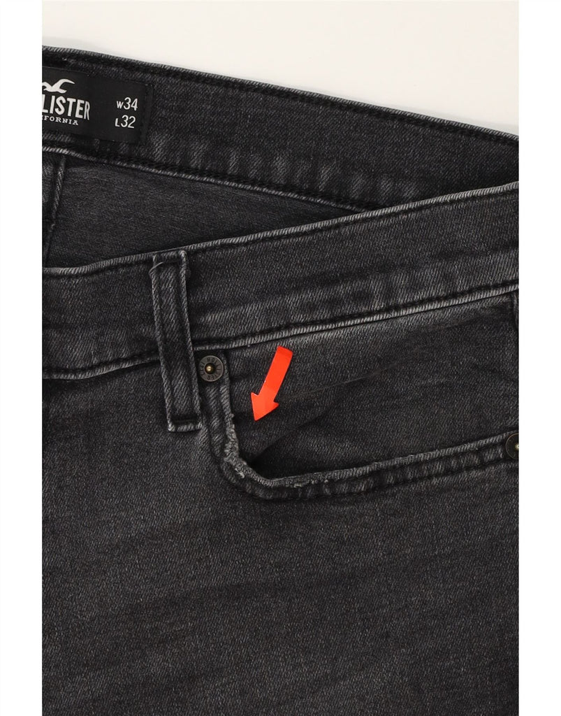 HOLLISTER Mens Super Skinny Jeans W34 L32 Black Cotton Vintage Hollister and Second-Hand Hollister from Messina Hembry 
