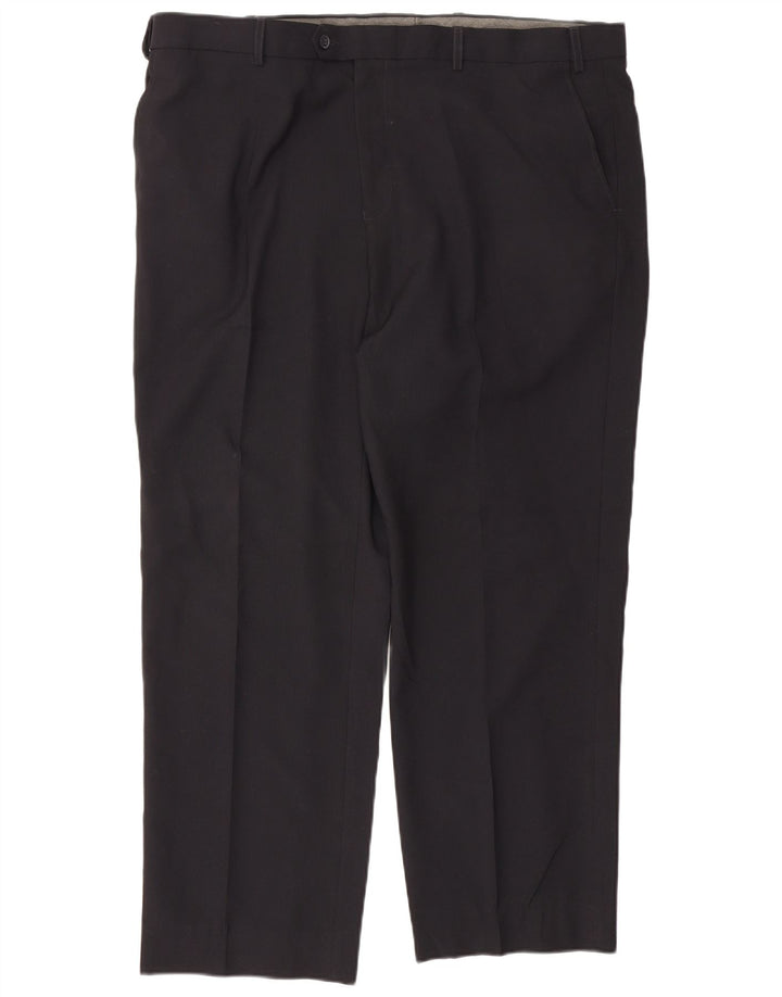 Marks & Spencer Mens Straight Regular Fit Suit Trousers W42 L29 Black