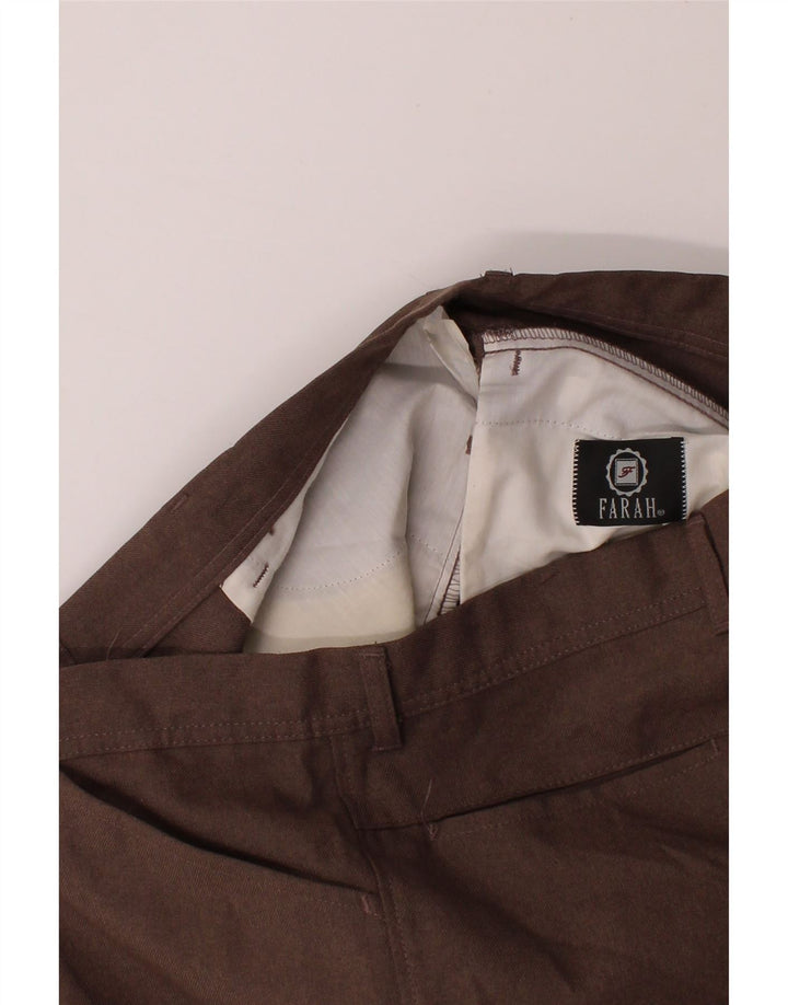 FARAH Mens Straight Casual Trousers W38 L28 Brown Vintage Farah and Second-Hand Farah from Messina Hembry 