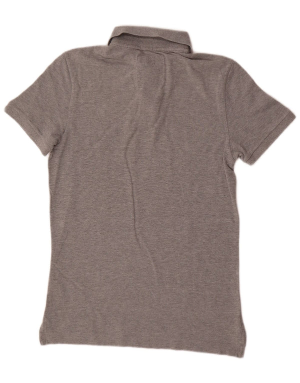Abercrombie & Fitch Mens Muscle Polo Shirt Medium Grey Cotton