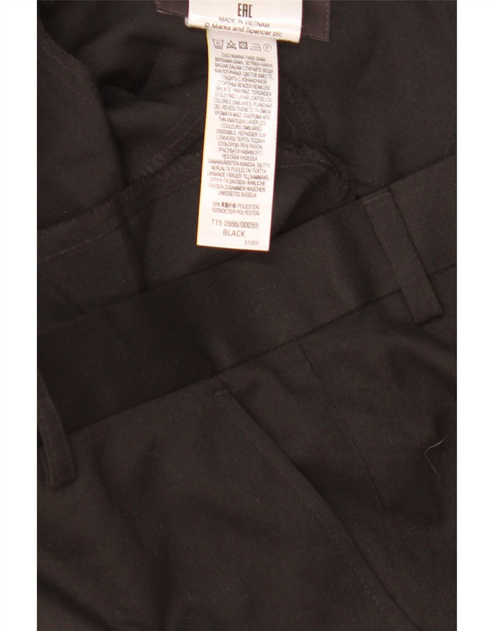 Marks & Spencer Mens Regular Suit Trousers W36 L25 Black Polyester