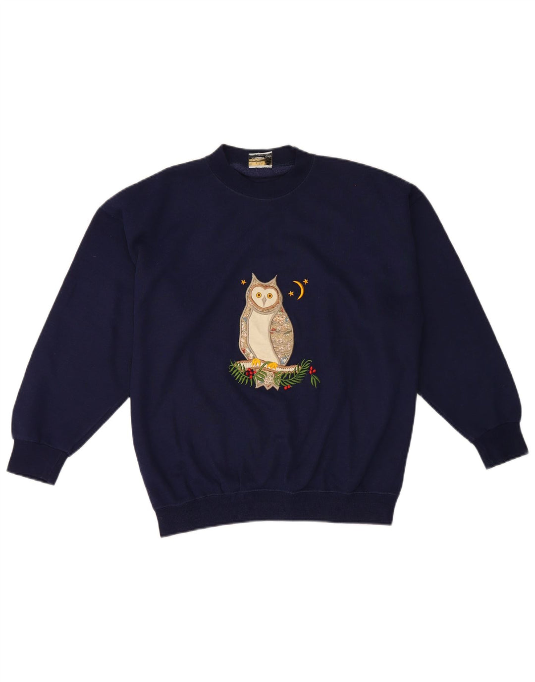 Acorn Womens Graphic Oversized Sweatshirt Jumper UK 10 Small Navy Blue
