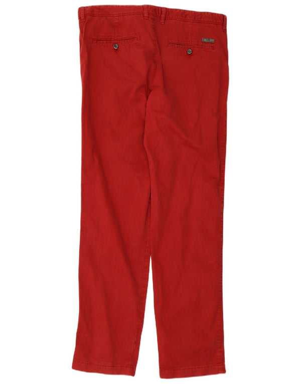Hugo Boss Mens Straight Chino Trousers W36 L33 Red