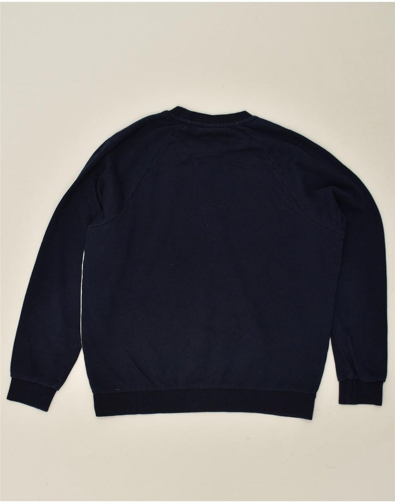 FILA Mens Graphic Sweatshirt Jumper Small Navy Blue Colourblock Cotton | Vintage Fila | Thrift | Second-Hand Fila | Used Clothing | Messina Hembry 