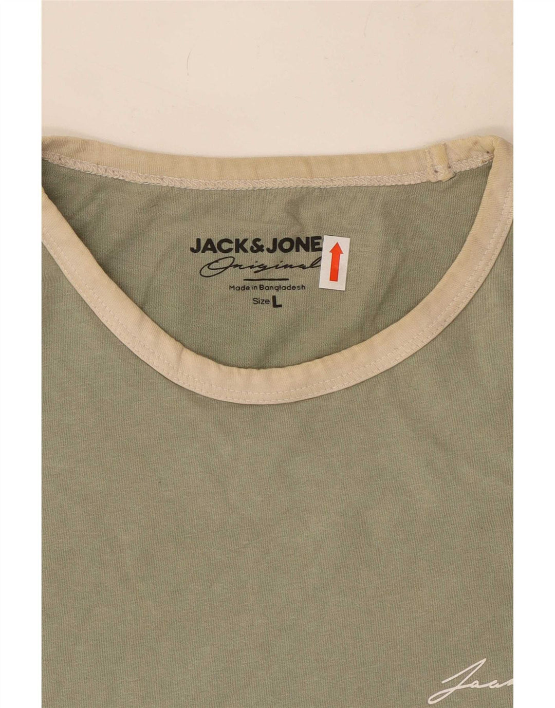 Jack & Jones Mens T-Shirt Top Large Green Cotton