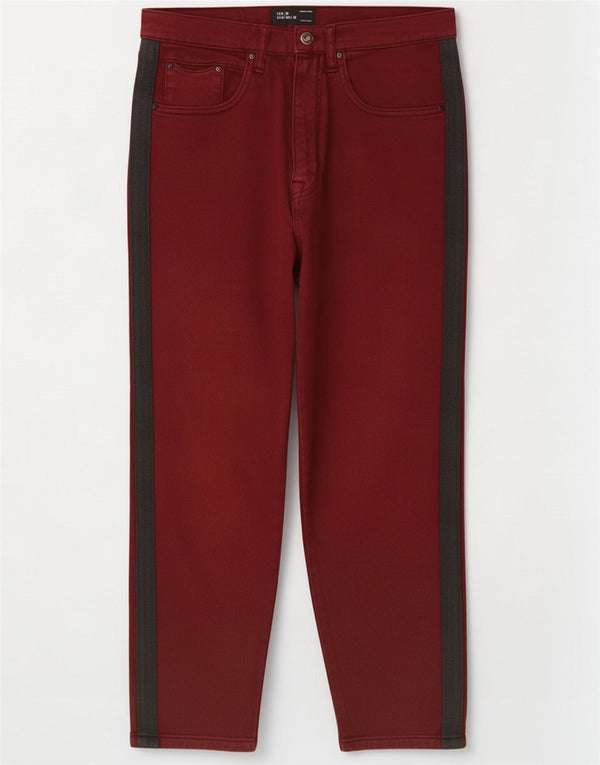 Zara Mens Cropped Jeans EU 38 Small W30 L23 Burgundy Colourblock Cotton