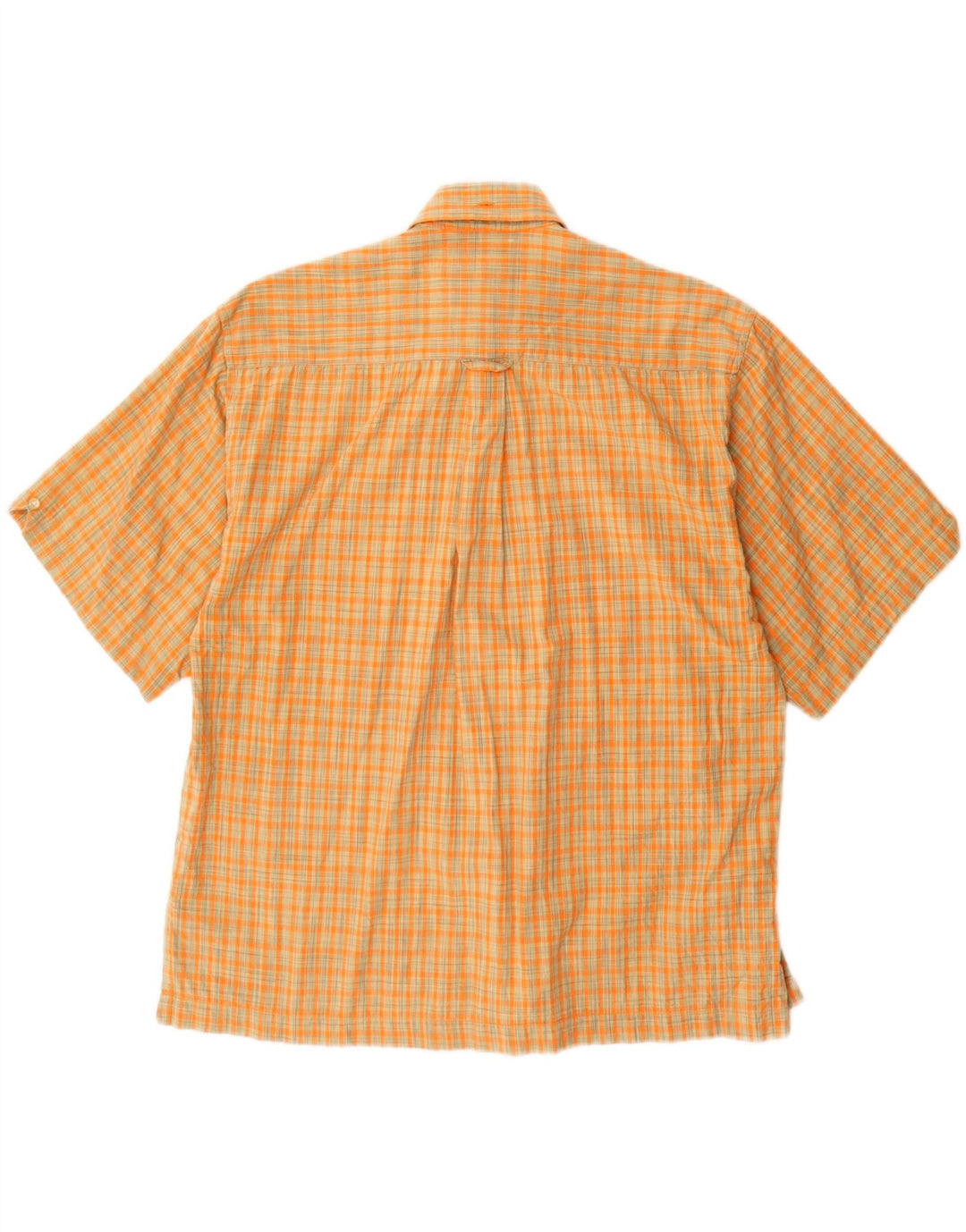 BEN SHERMAN Mens Short Sleeve Shirt Medium Orange Check