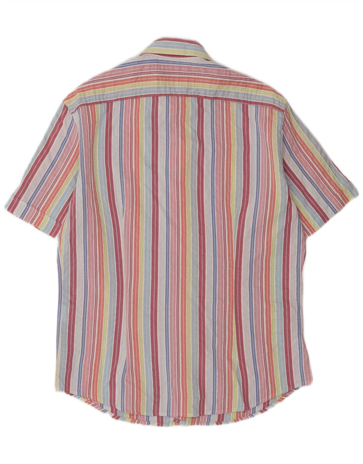 Trussardi Mens Short Sleeve Shirt Large Multicoloured Striped