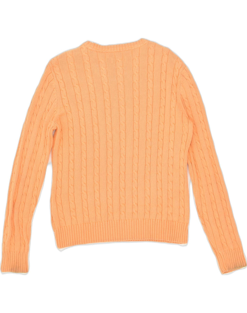 TOMMY HILFIGER Womens Crew Neck Jumper Sweater UK 14 Large Orange Cotton | Vintage Tommy Hilfiger | Thrift | Second-Hand Tommy Hilfiger | Used Clothing | Messina Hembry 