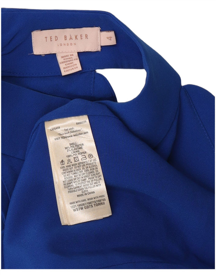 Ted Baker Womens Regular Halter Dress Size 4 Large Blue Polyester