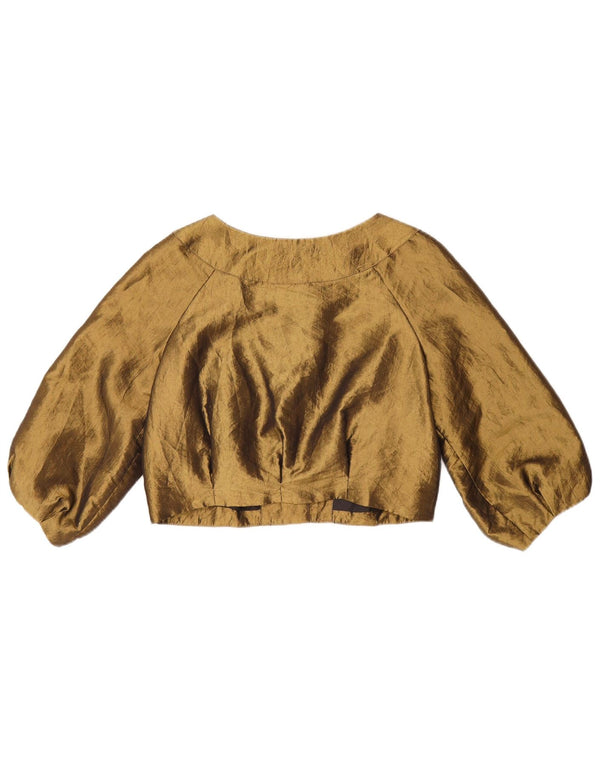 Nissa Womens 3/4 Sleeve Bolero Top EU 40 Medium Khaki Polyester