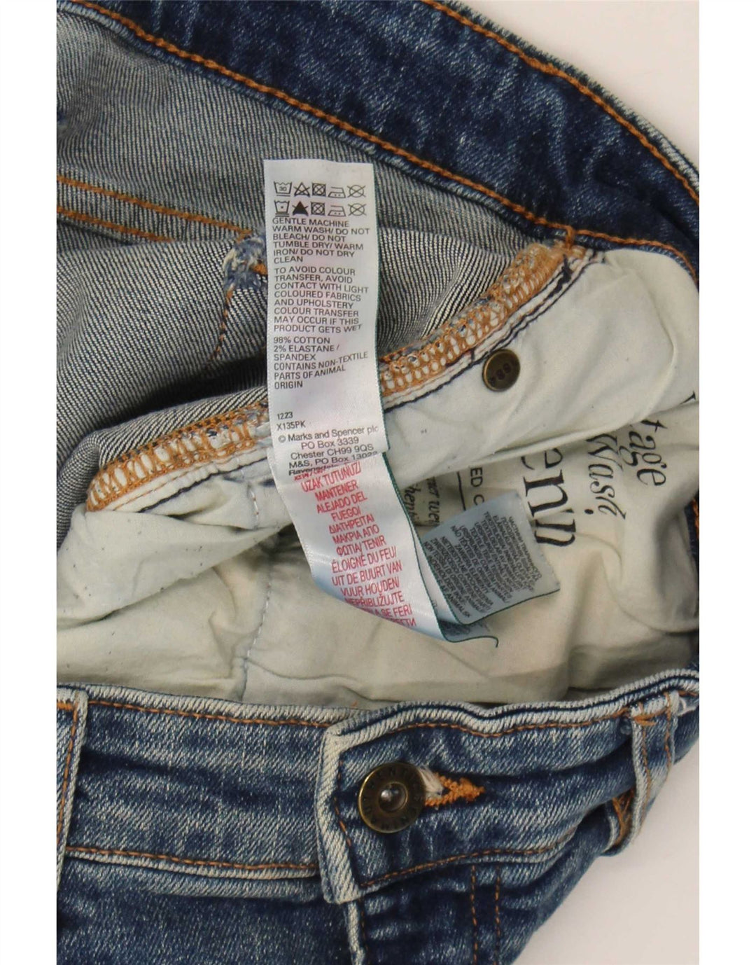 Marks & Spencer Mens Straight Jeans W36 L29 Blue Cotton