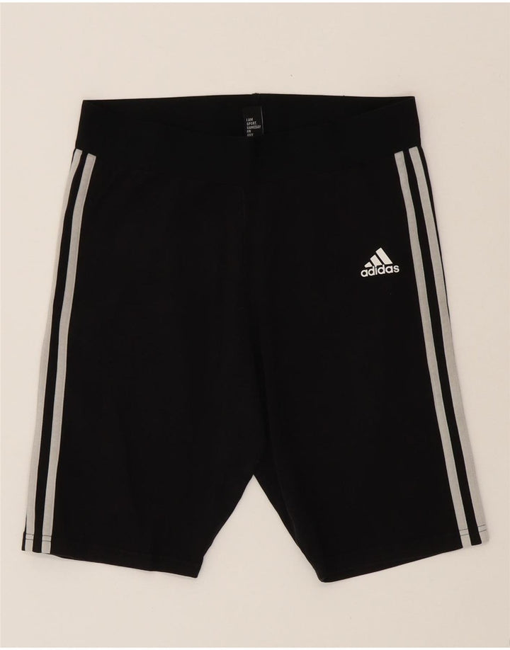 ADIDAS Womens Sport Shorts UK 16/18 Large  Black Polyester Vintage Adidas and Second-Hand Adidas from Messina Hembry 