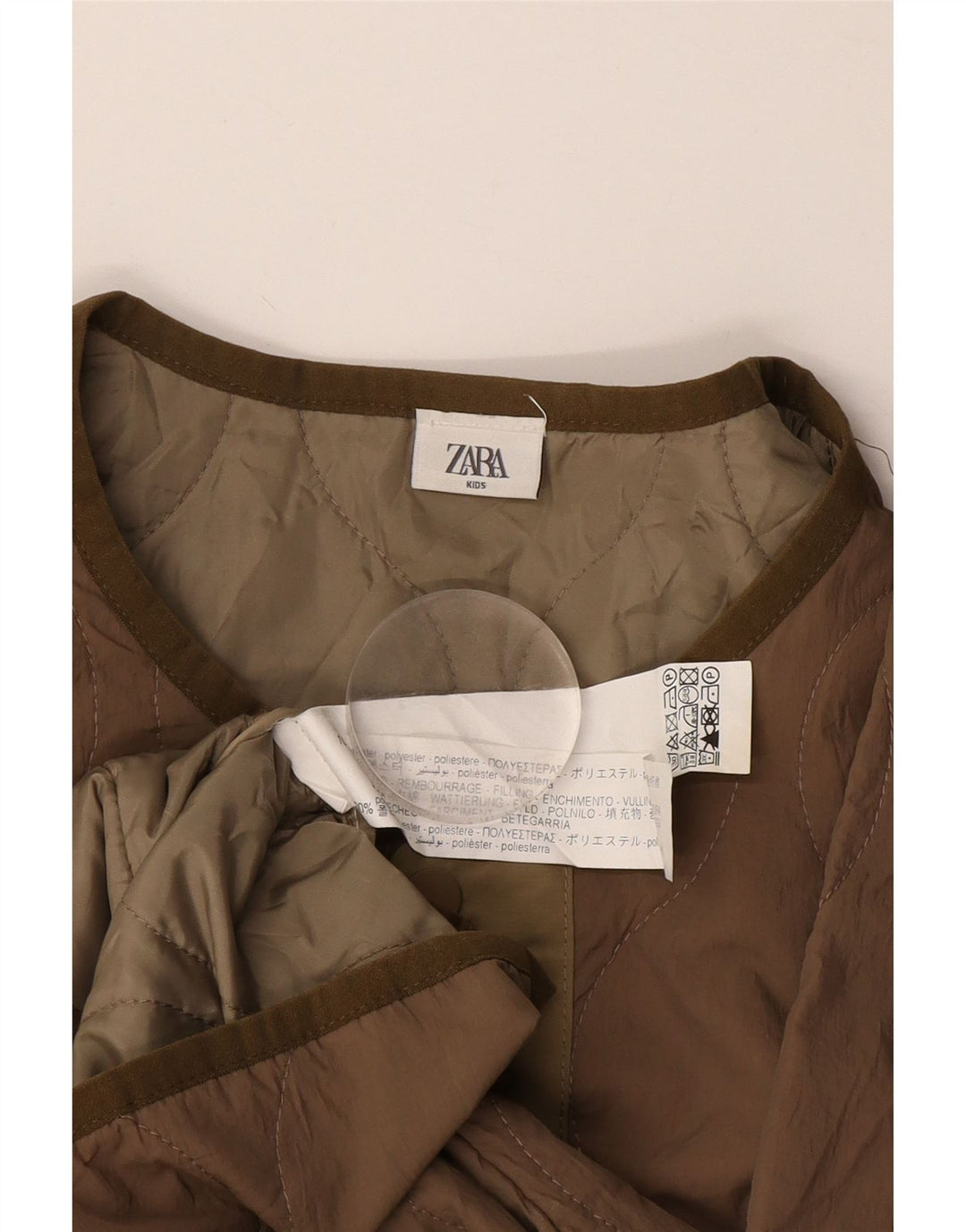 Zara Boys Liner Padded Jacket 13-14 Years Brown Polyester